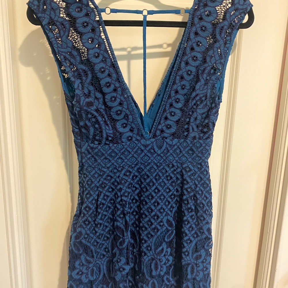 lace blue free people vintage dress